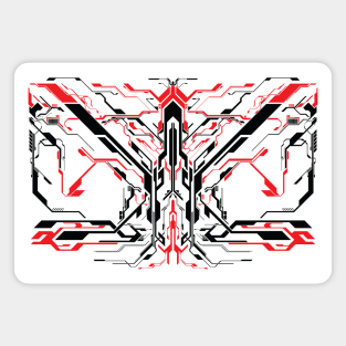 Red and Black Symmetrical Abstract Magnet